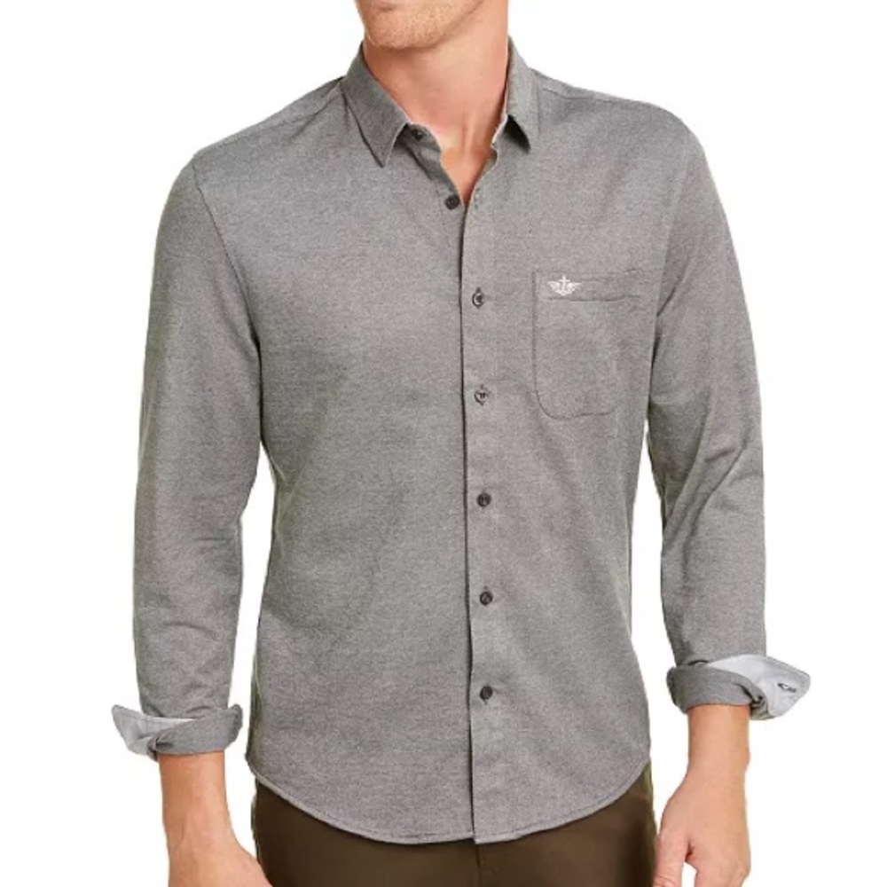 Docker Men's Alpha Ultimate Slim-Fit Smart 360 Flex Stretch Shirt Size M - Picture 1 of 8